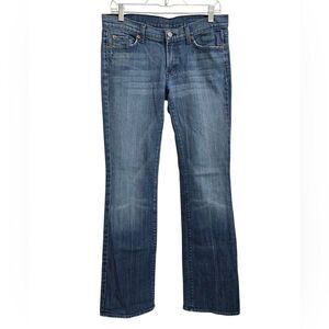 7 For All Mankind Bootcut Jeans Women's Size 29 Low Rise Distressed Whiskering